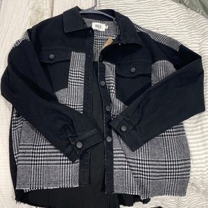 BKE black and white shacket